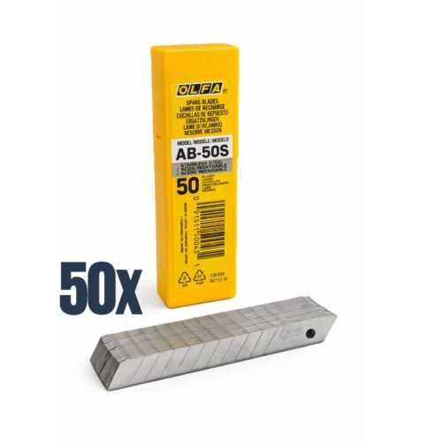 50 Stück Edelstahlklingen Olfa AB-50S 60° (für Cuttermesser SVR-2)